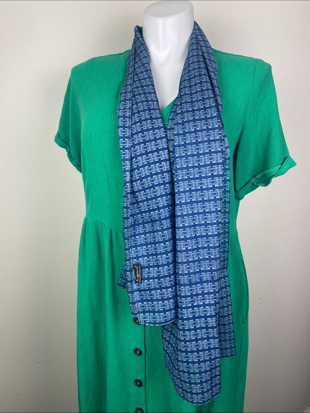 Cejon Rectangular Scarf Blue Print